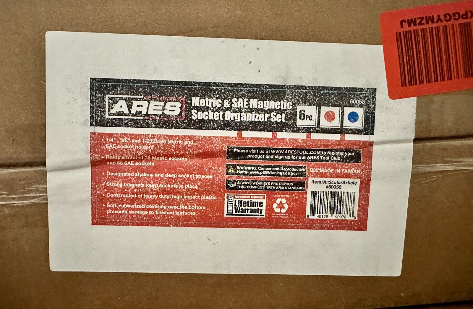 ARES 60058-6-Pack Set Metric and SAE Magnetic Socket Organizers -Blue and Red…