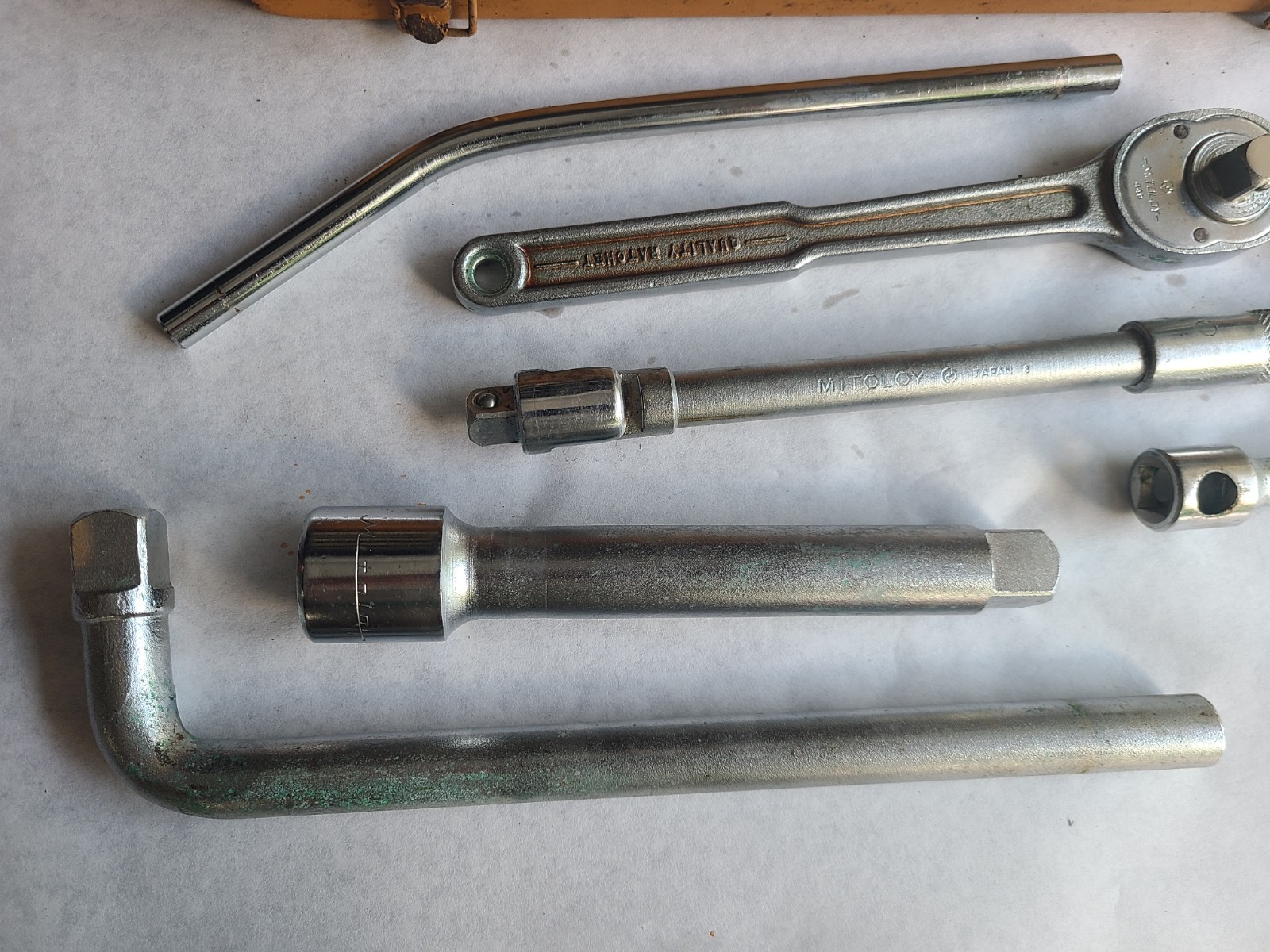MITOLOY 449 1/2″ DRIVE RATCHET METRIC SOCKET SET SWIVEL Japan 3/4″ BREAKER BAR