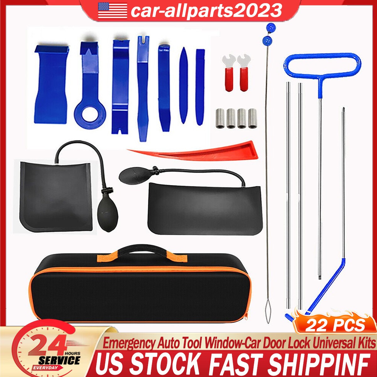 New 22 PCS Emergency Auto Tool Window-Car Door Lock Universal Kits Inflatable US