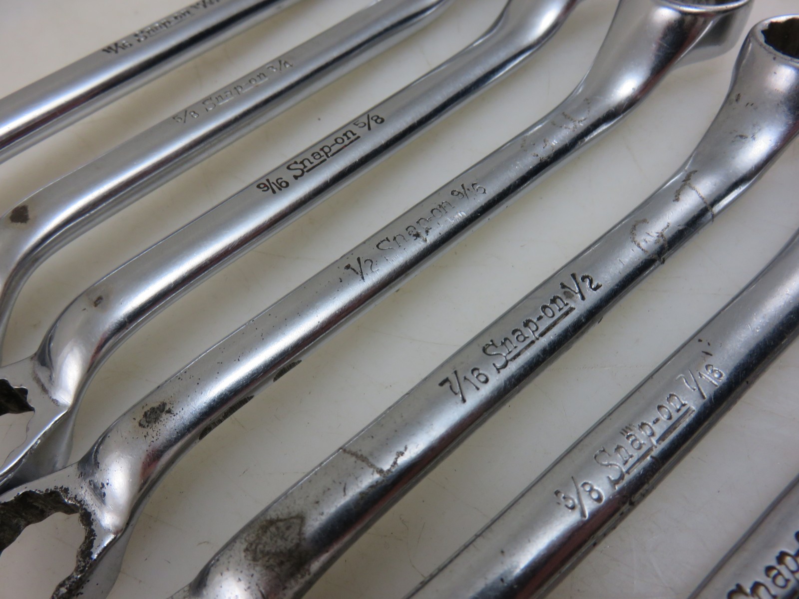 Snap-On XS Series SHORT 10° Offset Box End Wrench 8pc Set 3/16″-13/16″ 12pt