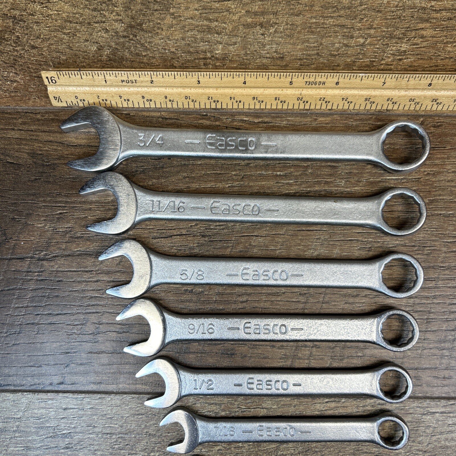 Vintage Easco 9 Piece Wrench Set Combination 3/4 to 1/4 » USA Made