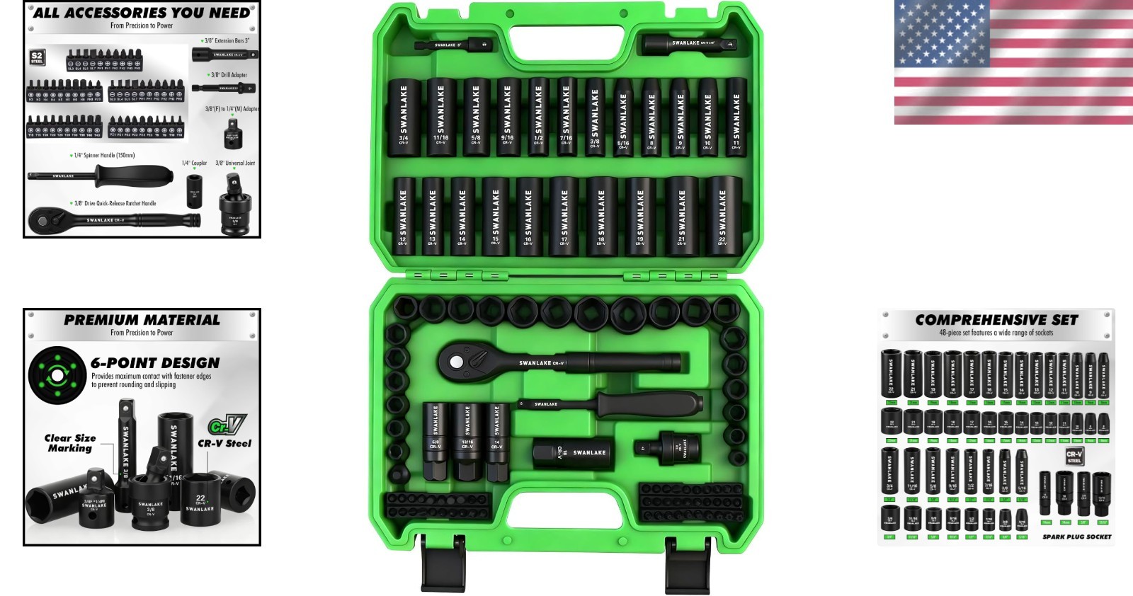 All-in-One 105-Piece Socket Wrench Set – SAE & Metric, Ultimate Tool for Repairs