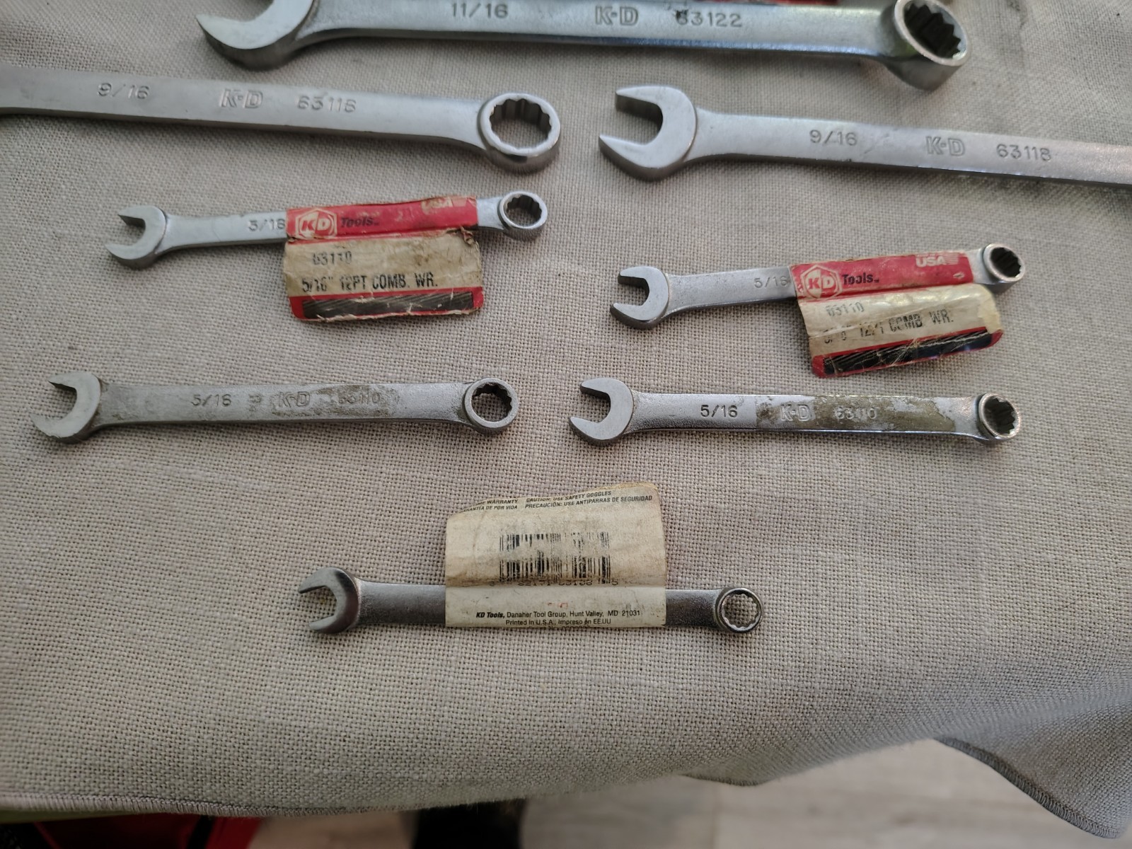 K-D Tools LOT of SAE New Old Stock Wrenches. Made In USA 14 Pieces Total NOS