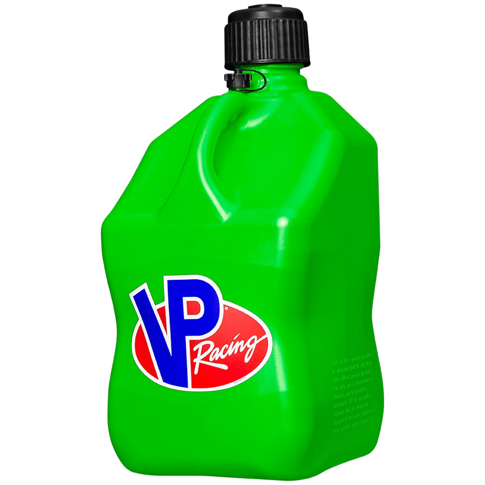VP Racing Square Fuel Jug 5 Gallon Green – With Spare Cap and Filler Hose