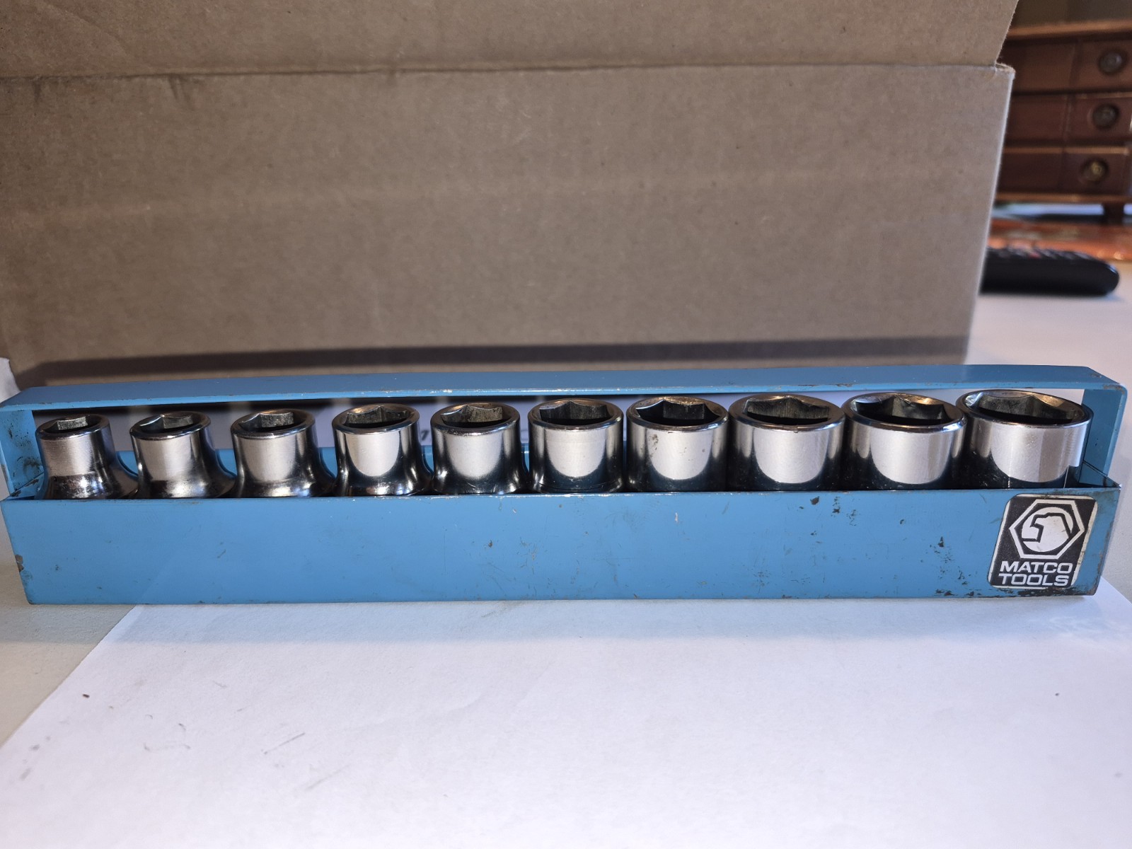 Matco 10 Piece 1/2 Drive Metric Socket Set Shallow Chrome 10=19mm