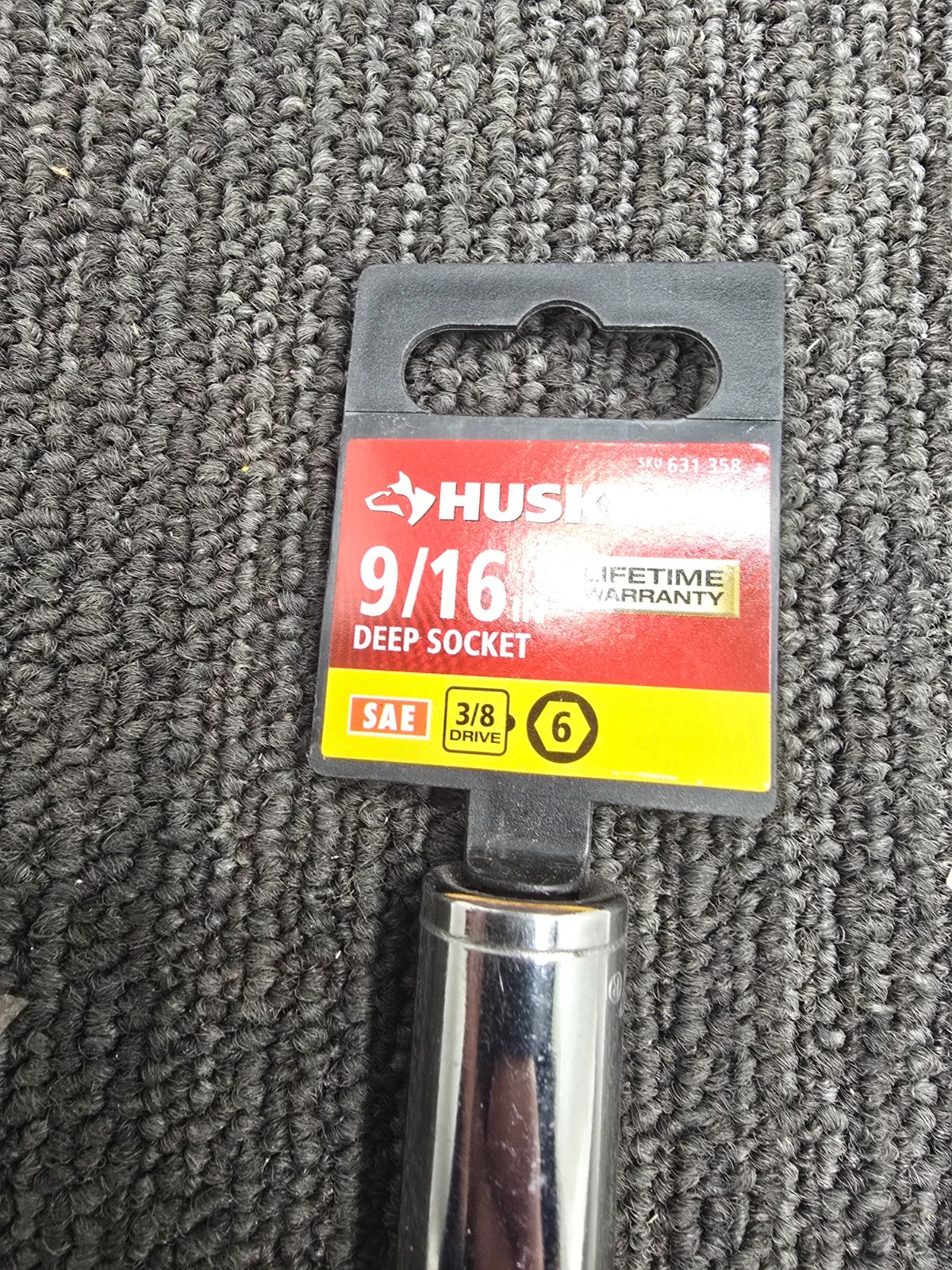 (QTY 5) HUSKY 3/8″ Drive 6-Point 9/16″ Deep Socket 631 358 – Chrome Finish