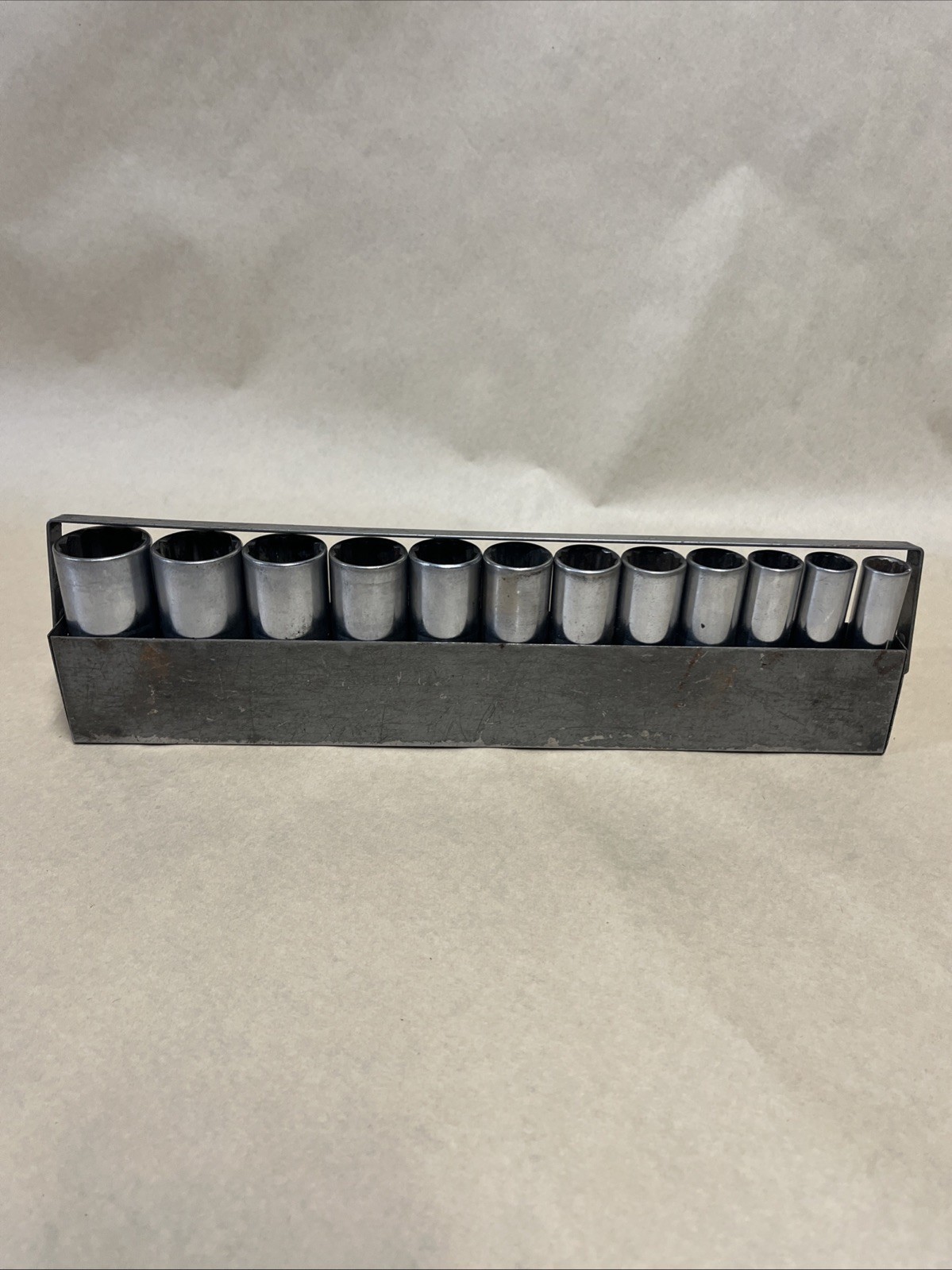 Craftsman USA 1/2” Drive Deepwell Socket Set 12pc -V- Series 12 Point Metal Rack