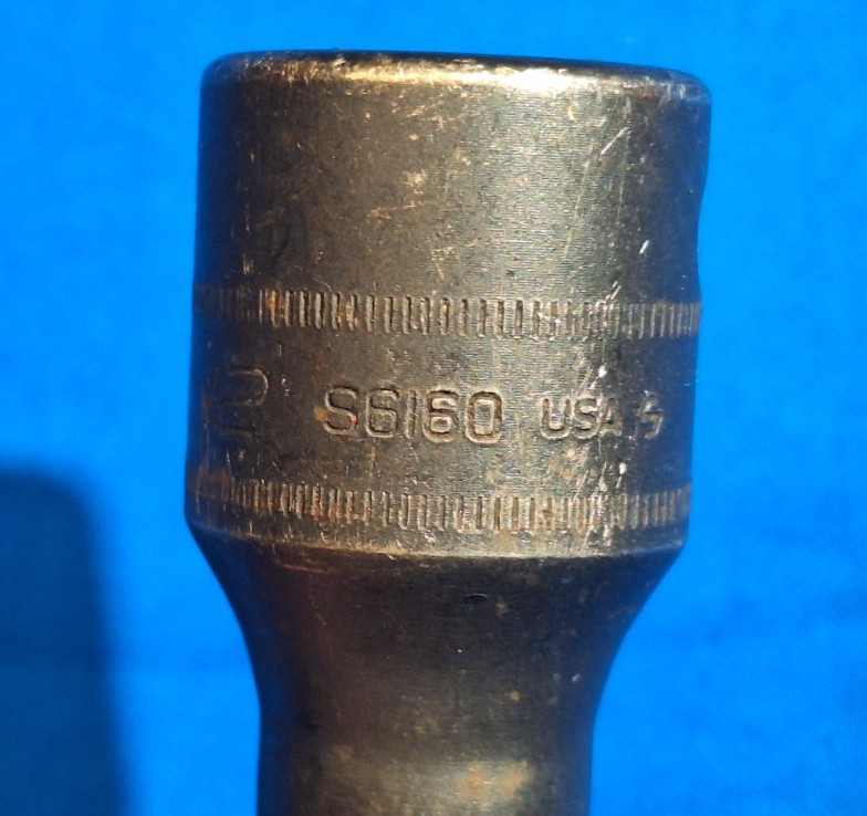 Snap-On 1/2″ Drive 12-Point Metric 12 mm Extra-Long Head Bolt Socket S6160