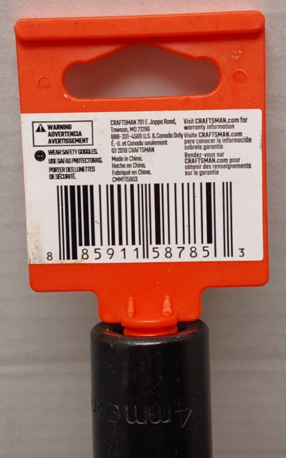Craftsman 3/8″ Drive 14mm Deep Impact Socket 6 Point CMMT15903 – NEW