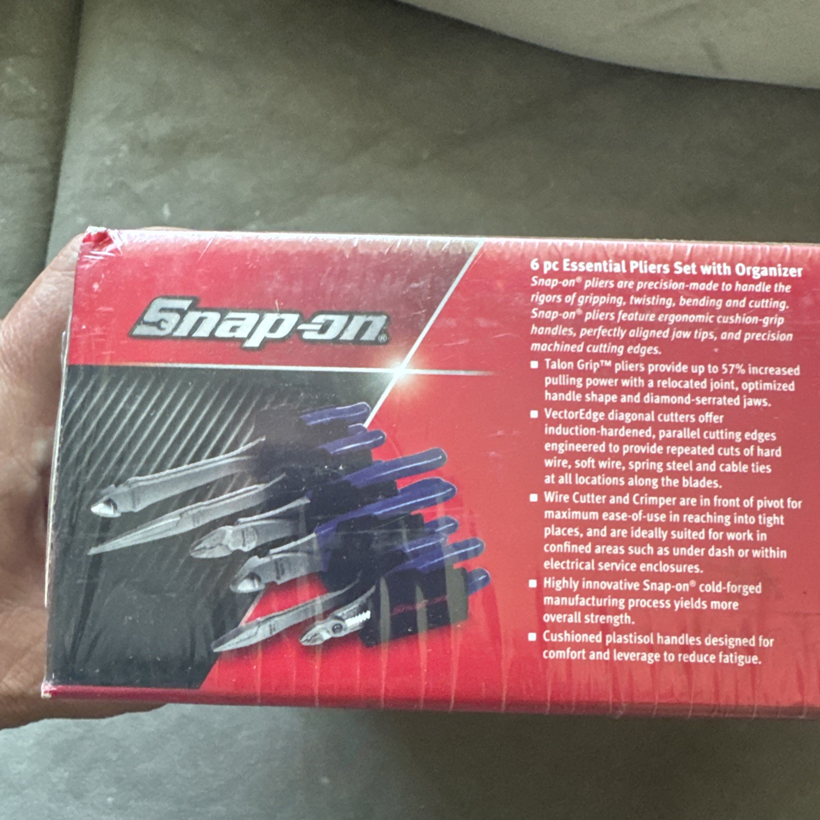 New Snap On Power Blue Essential Pliers 6 Pcs Set & Black Organizer PL600ES2RKMB