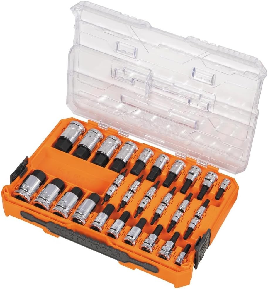 Efficient 33-Piece Hex Bit Socket Set with Enhanced Grip & Modular Case Design