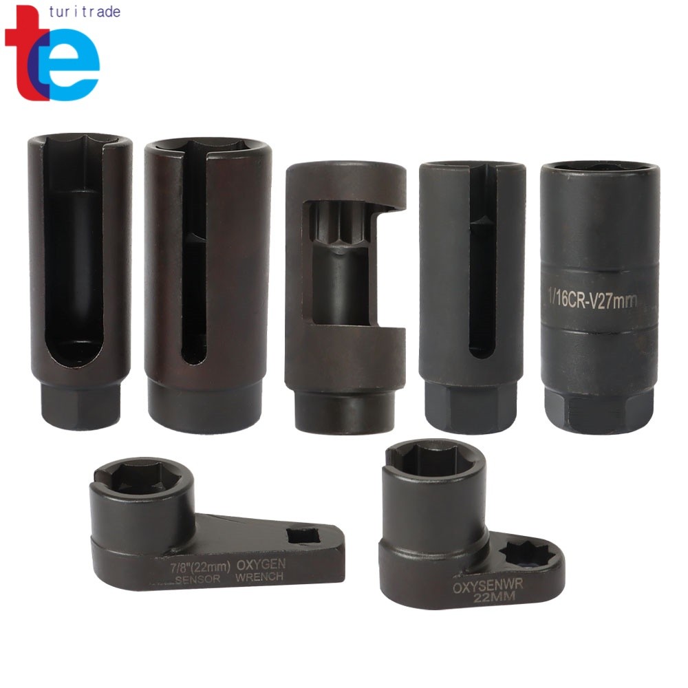 7Piece 1/2″ 3/8″ 7/8″ 22mm 27mm 29mm Oxygen O2 Sensor Wrenches Socket Tool Kit