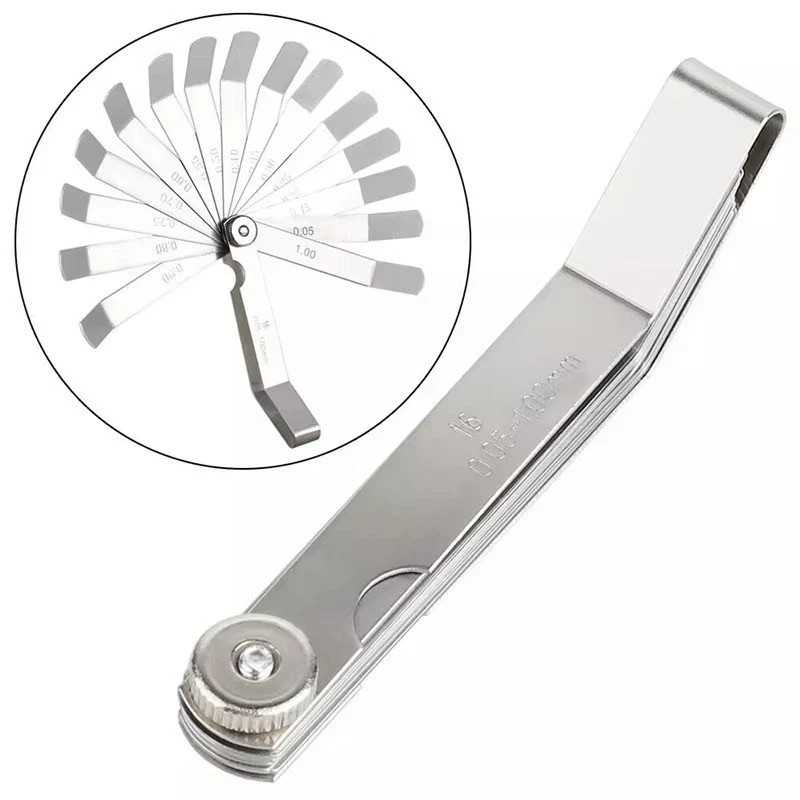 Feeler Gauge Set 2pcs Stainless Steel 32 Straight 16 Offset Blades SAE Metric US