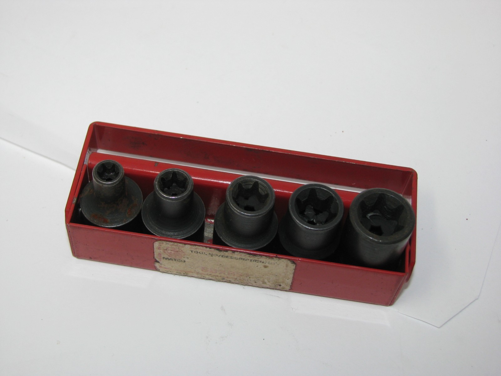 MATCO 3/8 DR Inverted TORX IMPACT Socket Set Lot External Star Storage Tray Snap