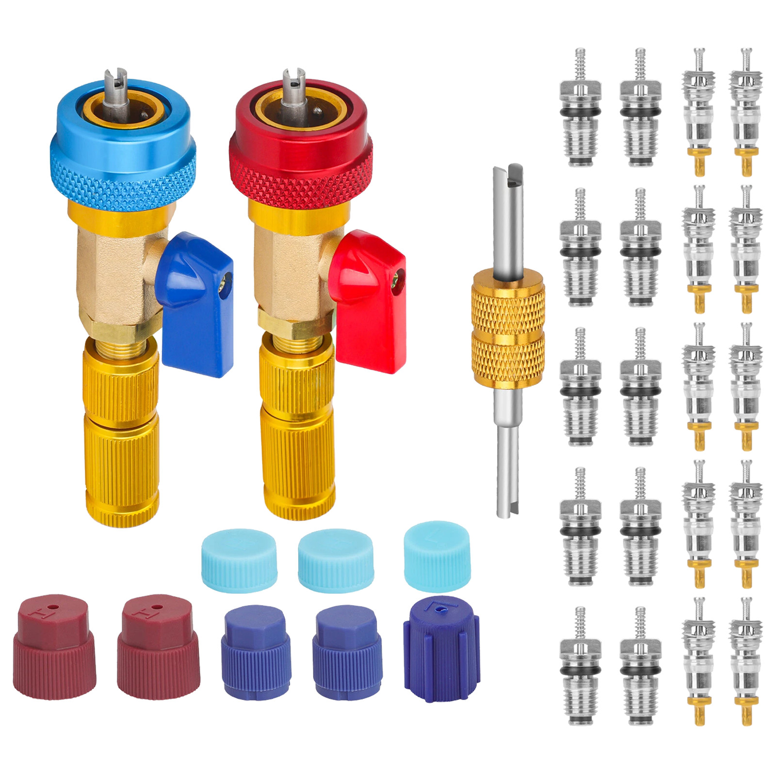 R134A A/C Valve Core Tool High Low Pressure Air Conditioning Repair Kit