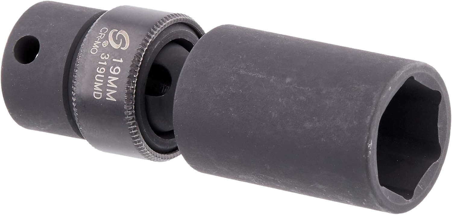 3/8-Inch Drive Deep Universal 6 Point Impact Socket 19mm