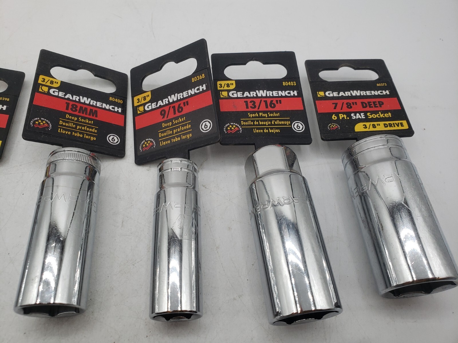 GearWrench 3/8″ Drive 6 Point Sockets Lot Of 15. Various Sizes Mixed SAE/Metric.