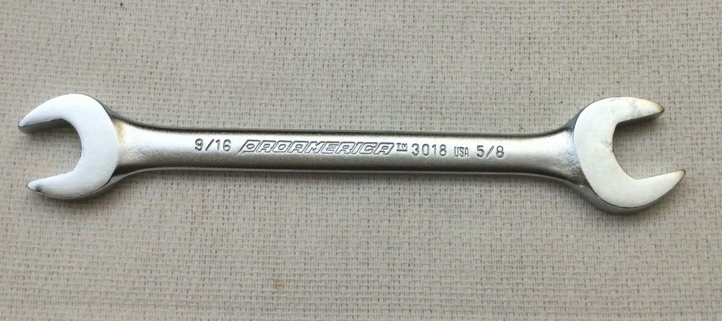 PROAMERICA 3018 DOUBLE OPEN END WRENCH 9/16 x 5/8 INCH NEW USA GOVT SURPLUS