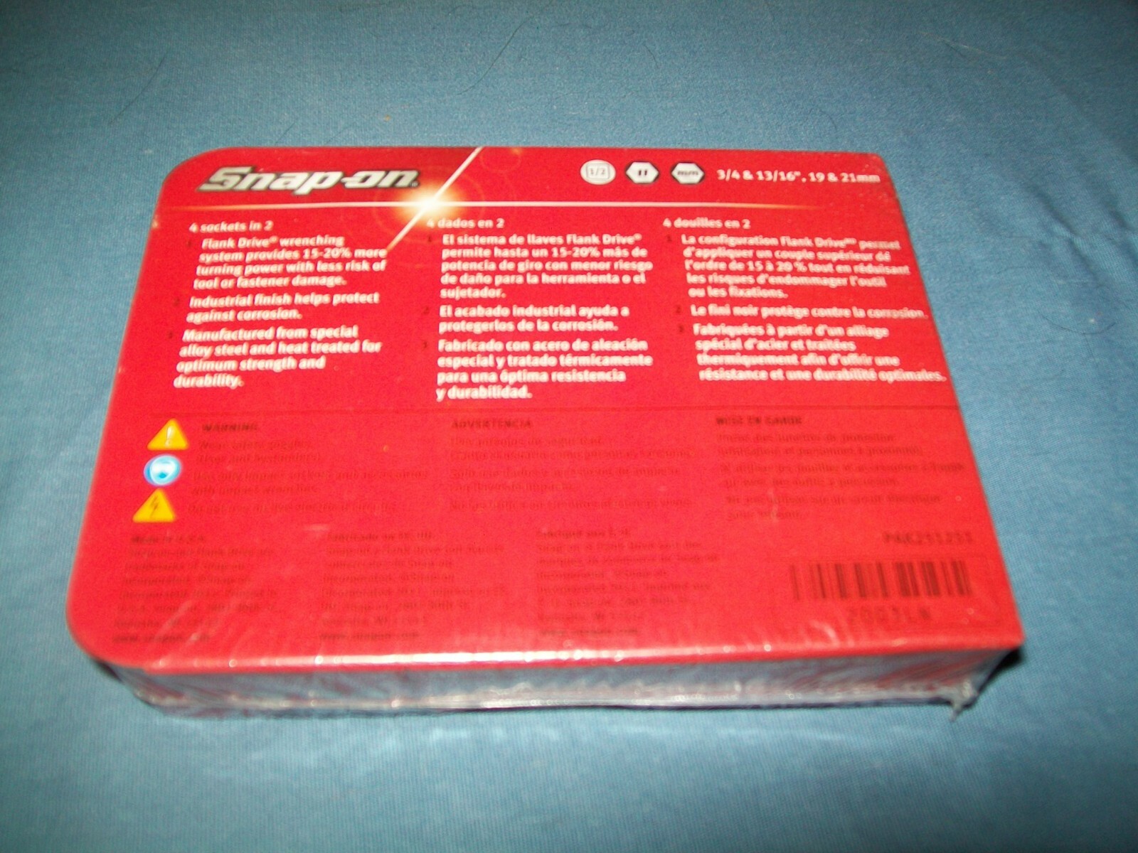 New Snap-on™ 2003LN 19 / 21 mm 3/4″ / 13/16″ Flip LUG NUT Socket SET w Extension