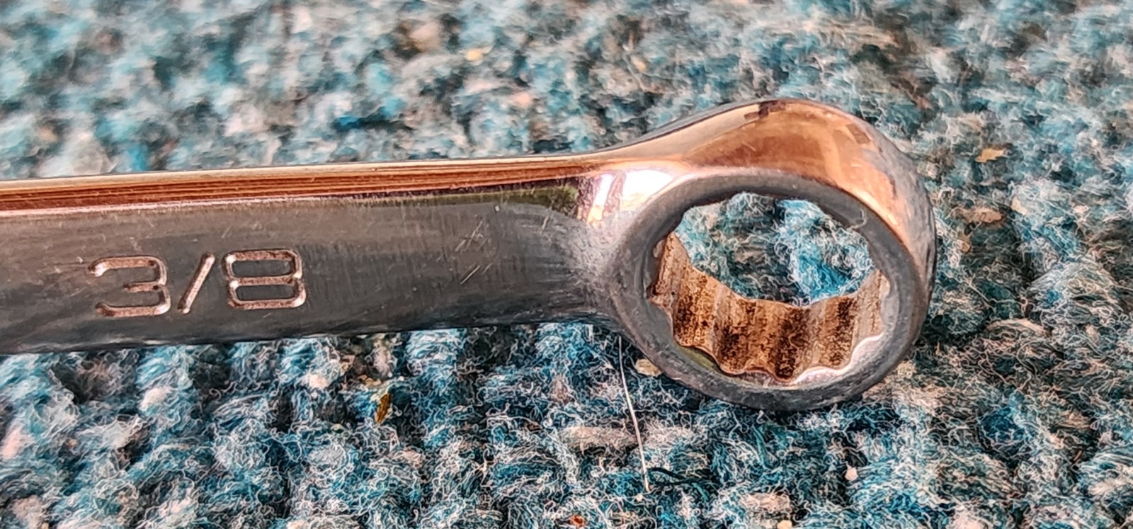 Snap-on USA, 3/8″, 12-Pt. Short Length Chrome Combo Wrench OEX120B! Grind Marks.
