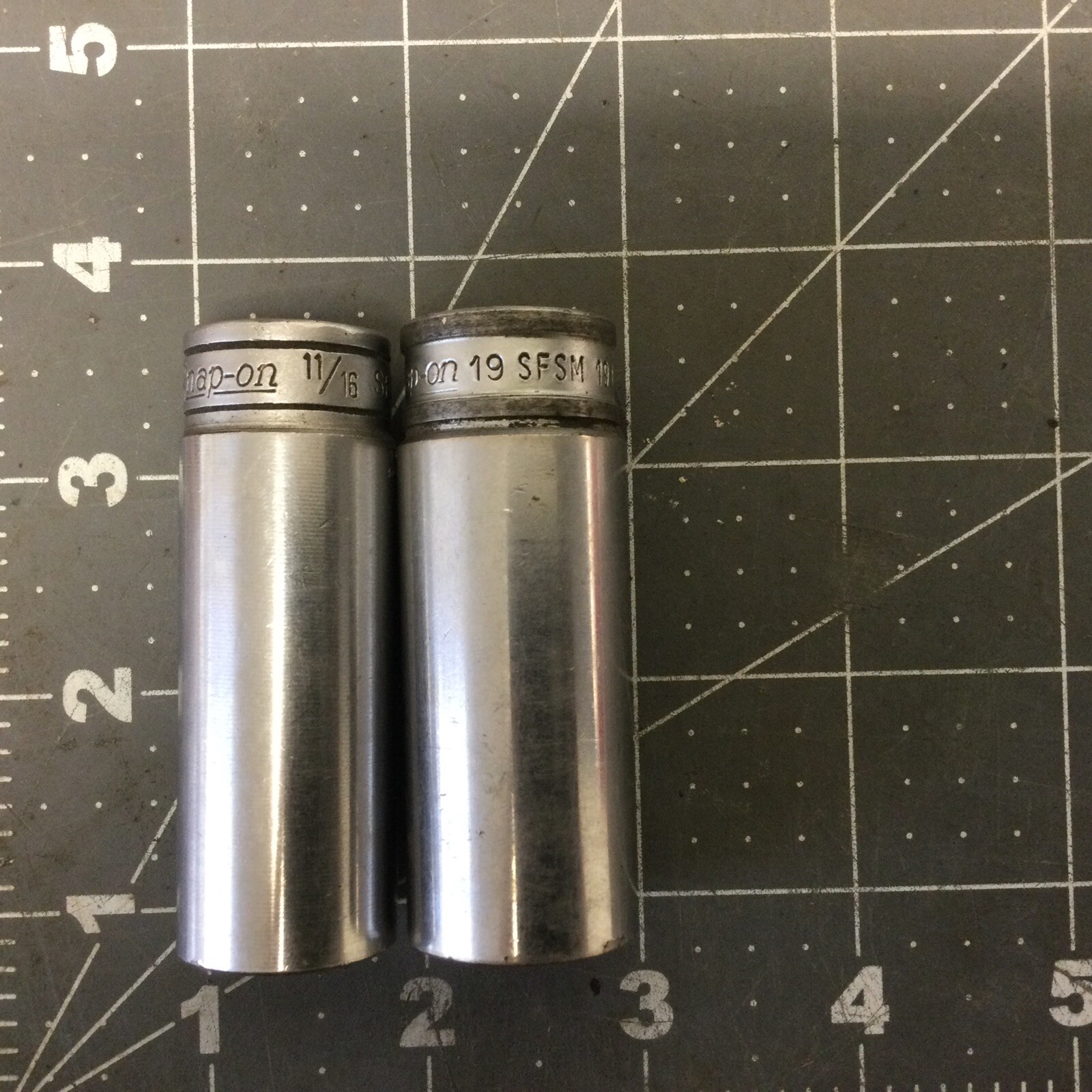 Lot of 2 Snap-on SFSM19 SFSM 14 And. SFS221 11/16Deep Sockets 6-point 3/8″(LN27N