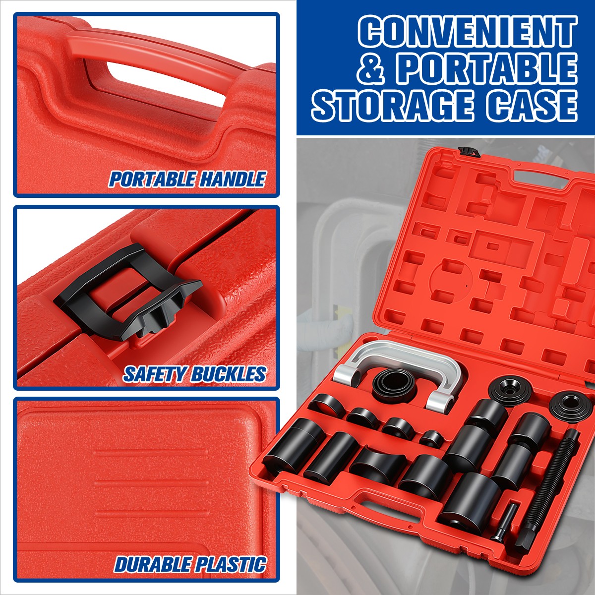 21Pcs Ball Joint Master Set Service Tool Kit Remover Installer Adapter 2 4 WD