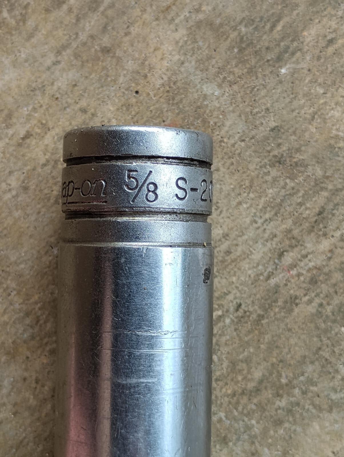 Vintage Snap On S-201 5/8 Extra Deep 12pt 1/2 Drive Chrome Socket USA Tool