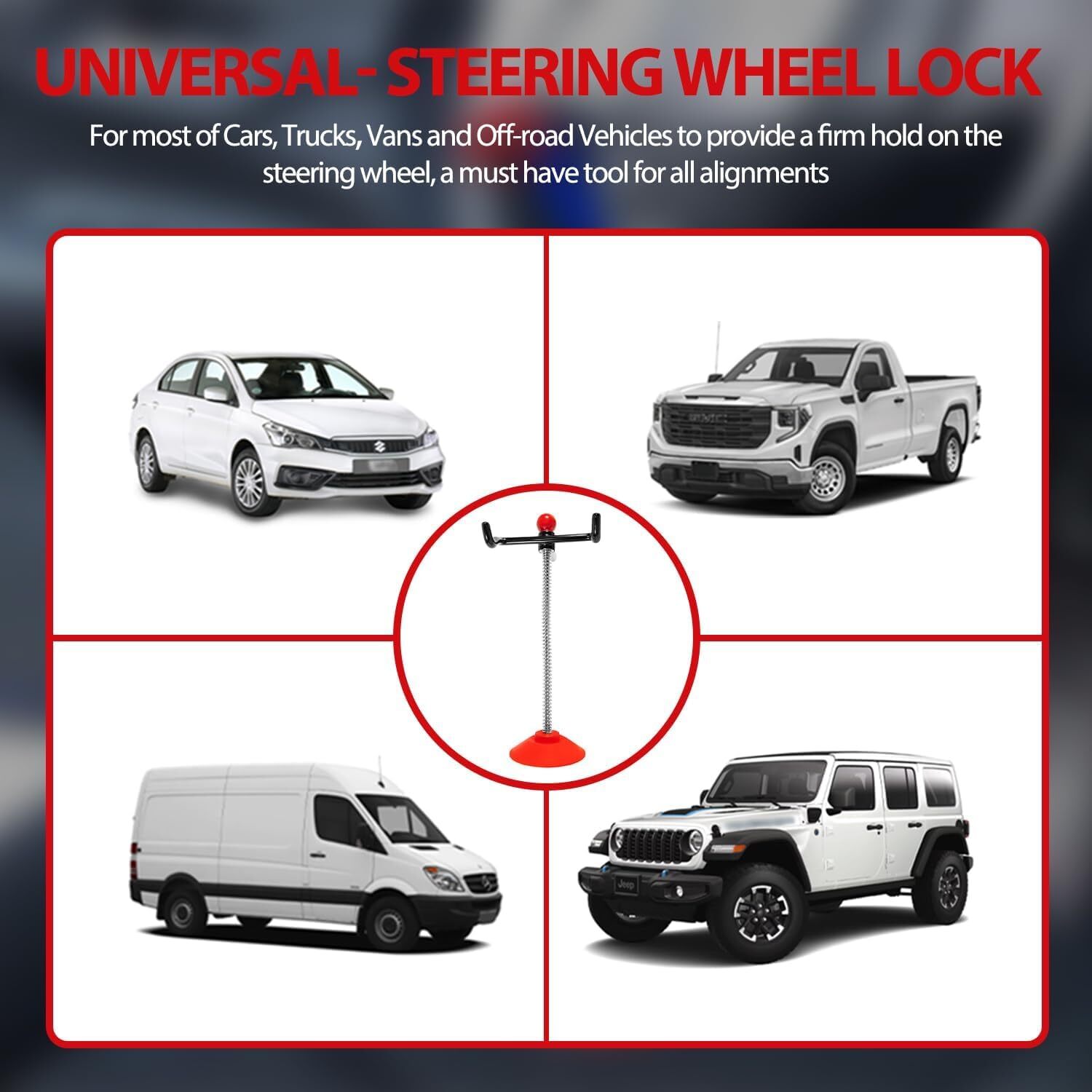 14» Adjustable Alignment Car Steering Wheel Holder Tool for Truck/Buses/Vans