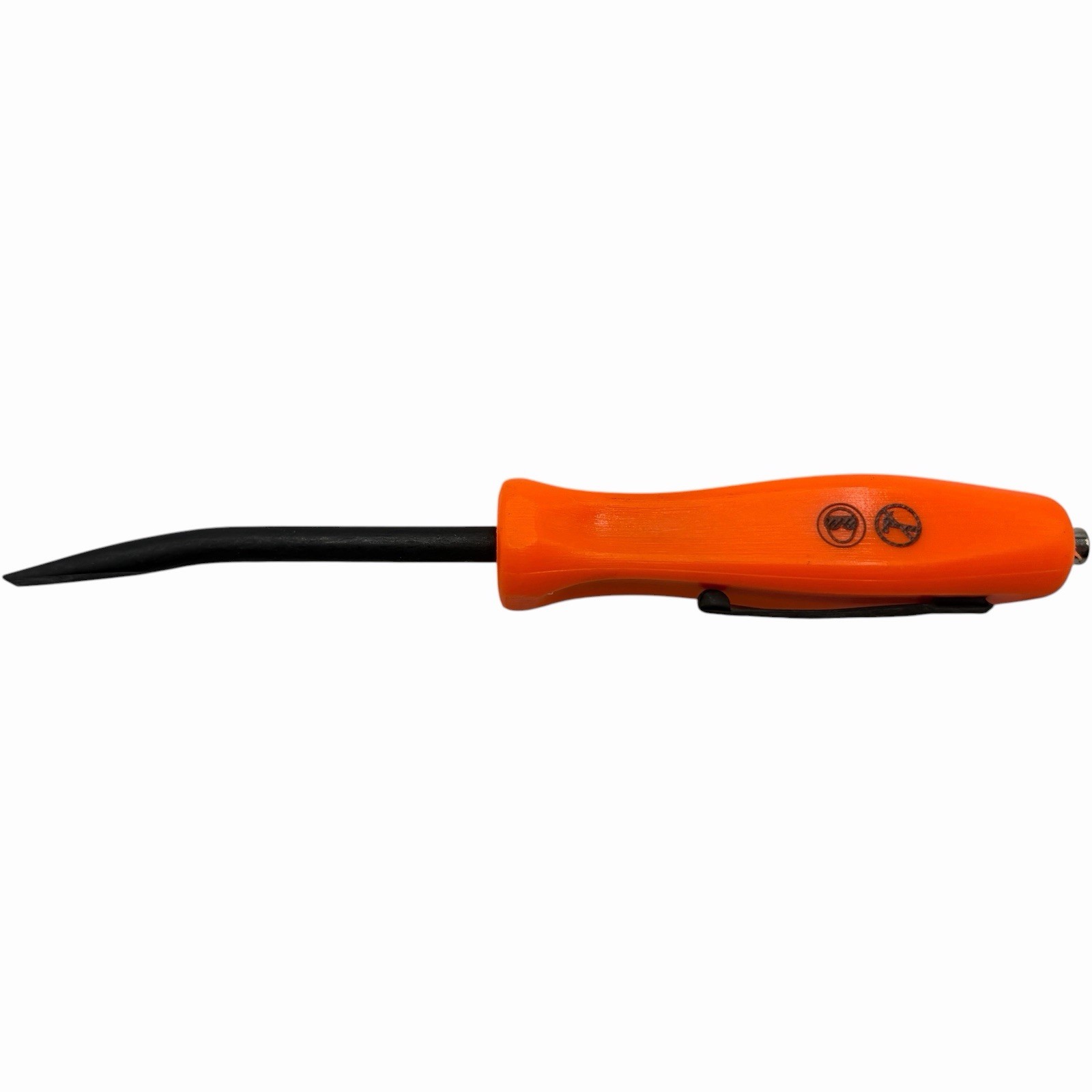 Snap On Tools Mini Magnetic Pocket Pry Bar Orange 5 inch Bent 45 Degree