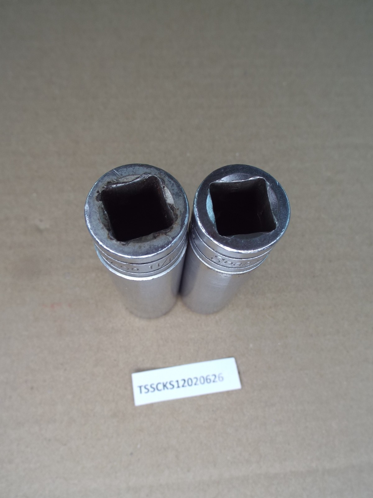 VTG Snap-On Deep Socket 11/16″ TS-221, 5/8″ TS201 1/2″ Dr 6 Pt USA Good! (Read