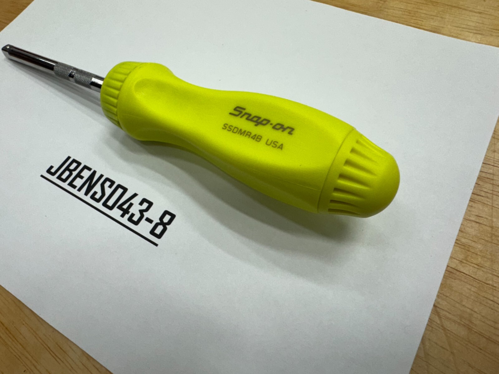 Snap-on Tools USA NEW HI-VIZ 1/4″ Drive Hard Grip 4″ Ratcheting Driver TMR4HV