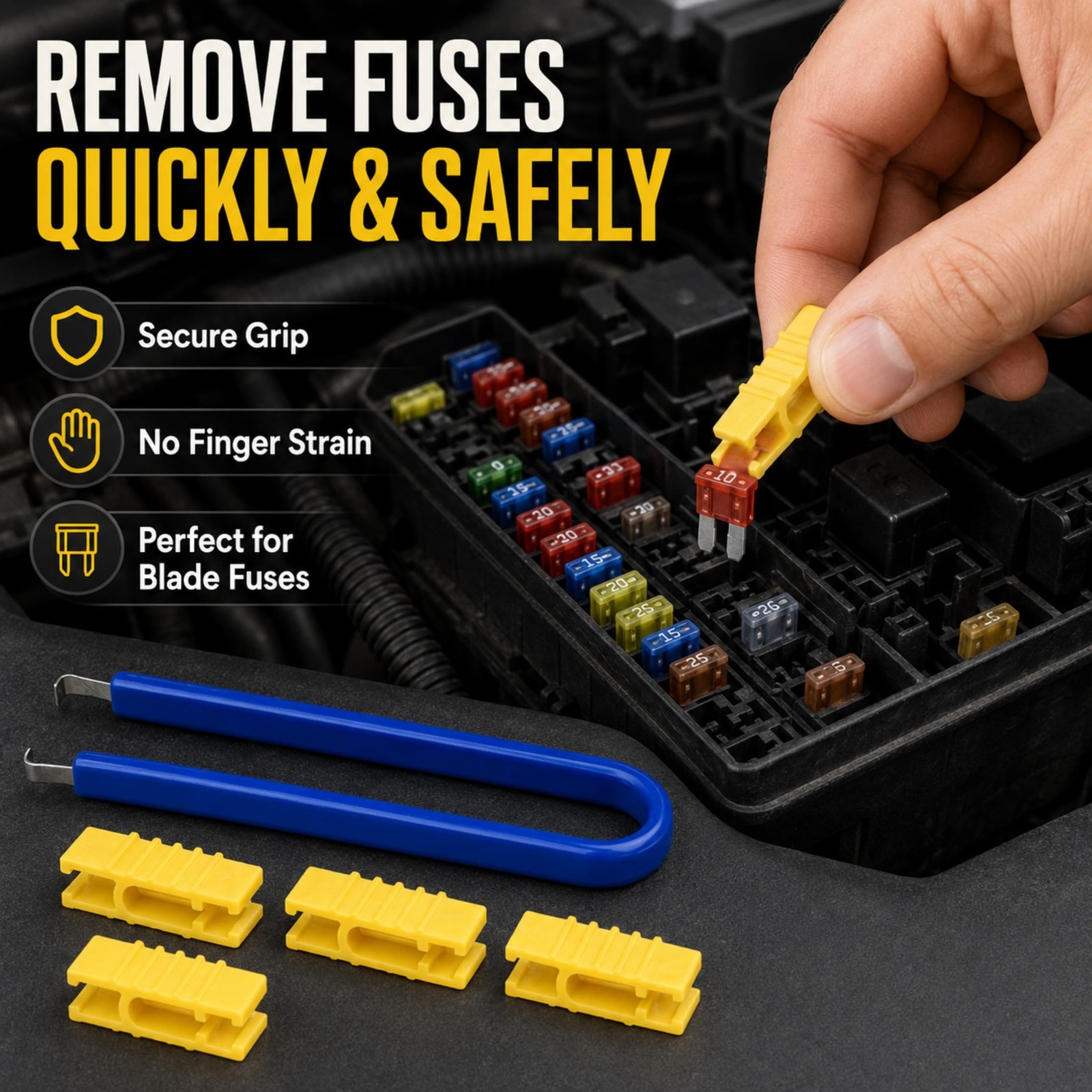 Fuse Puller Tool Set 6 Piece Stainless Steel Automotive Relay Removal Pliers Car