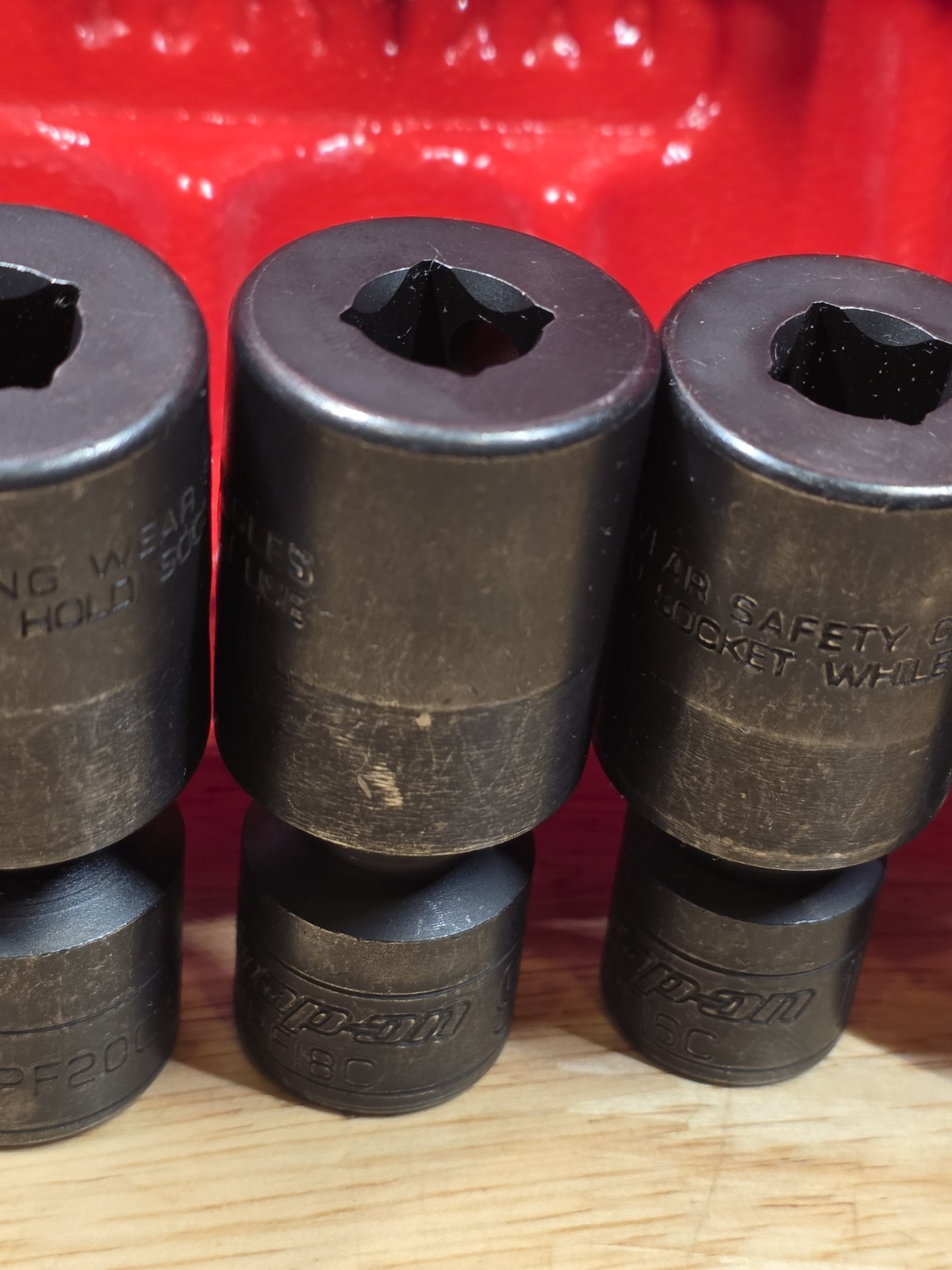Snap-on 205IPF UNUSED 5-Piece 3/8″ Drive 6pt Shallow Impact Swivel Socket Set