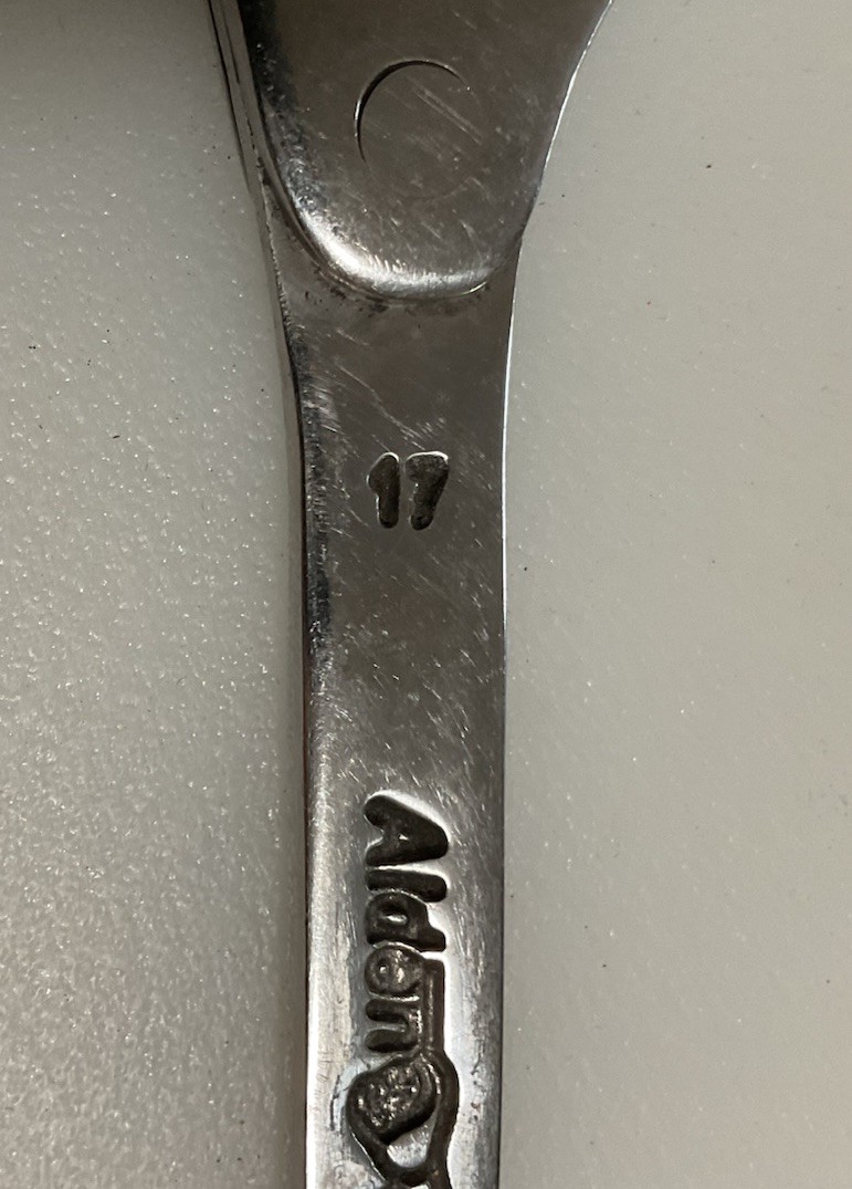 Chicago Alden 15mm 17mm Ratcheting Wrench Patented