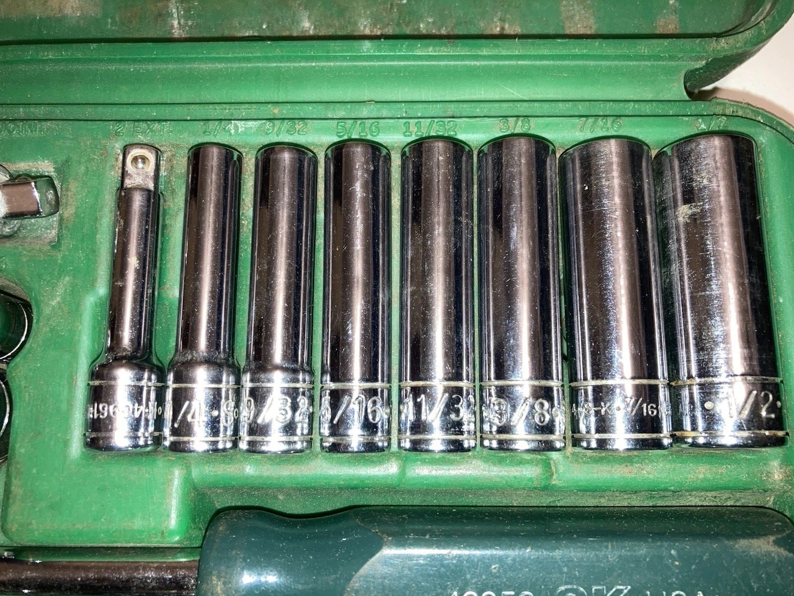 S-K SK 4921 SAE Standard Socket 1/4” Drive 21 Piece Set Short Deep 6 Pt Wright