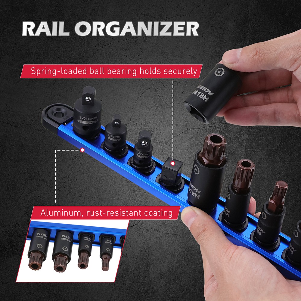13PC Triple Square Spline Bit Socket Set M4-M8 Adapters 1/4 3/8 1/2 S2 Steel