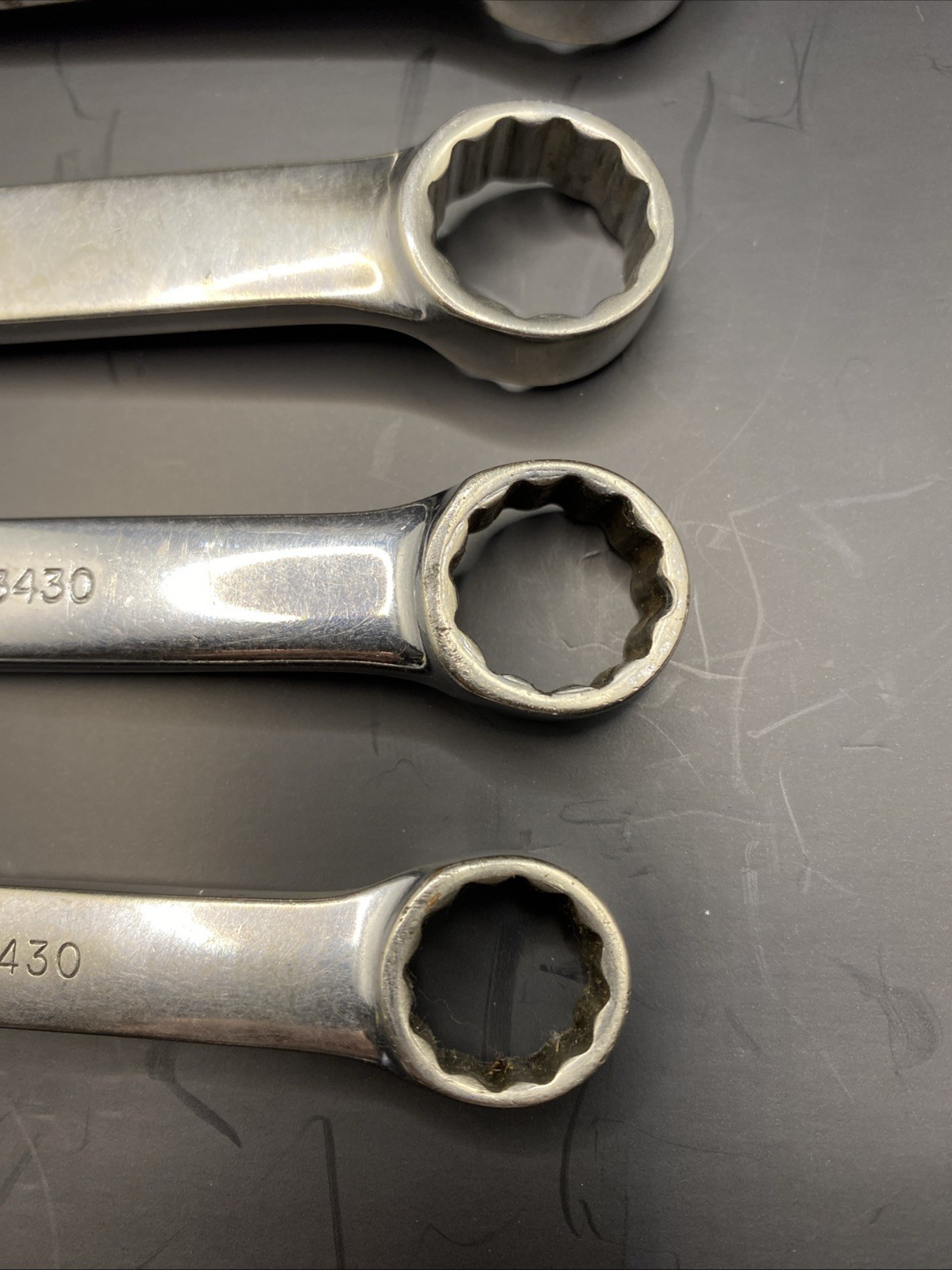 Snap-on Tools OEX160-240 12 Point SAE Short Combination Wrench Chrome USA NICE!