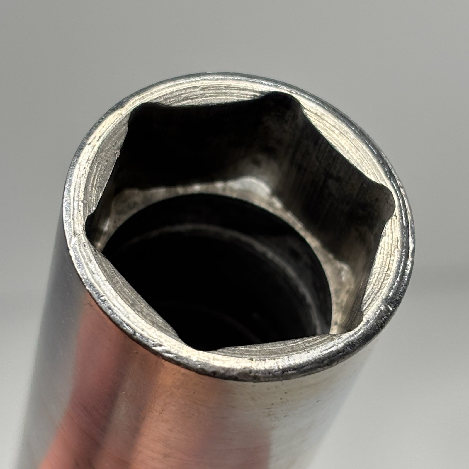 Snap On Tools SFS281 3/8 Dr 6Pt SAE 7/8 Flank Dr Deep Chrome Socket VTG USA