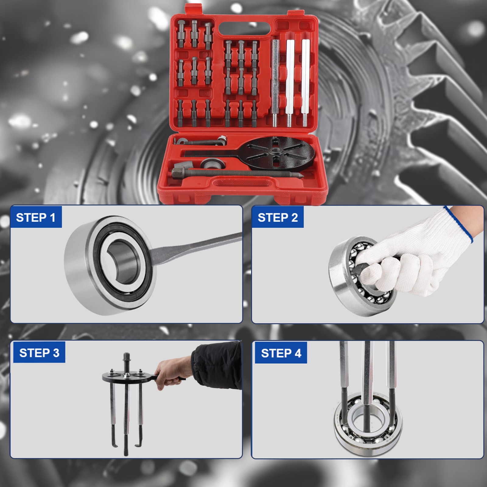 Bearing Disassembly Puller Inner Hole Puller Removal Tool Three-jaw Puller Set