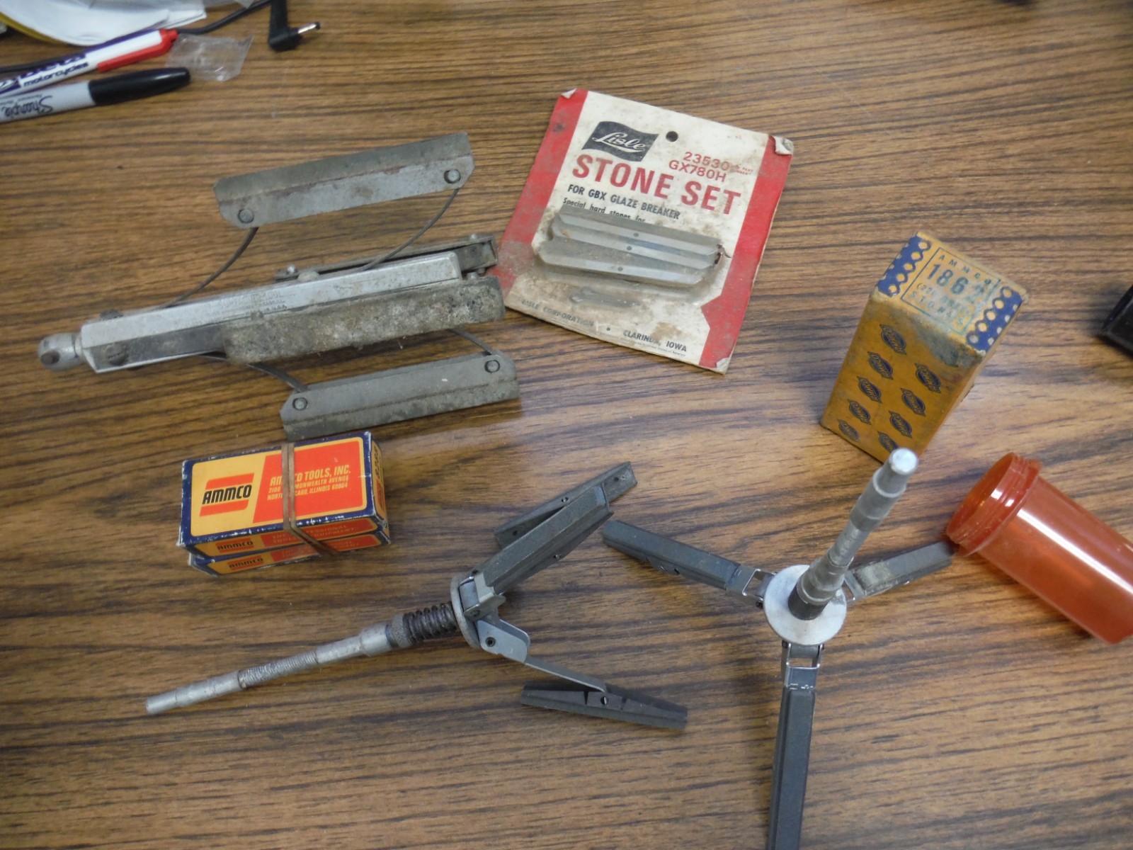 AMMCO Lisle Vintage Engine Cylinder Surfacing Tool Hone Grinder Stones LOT