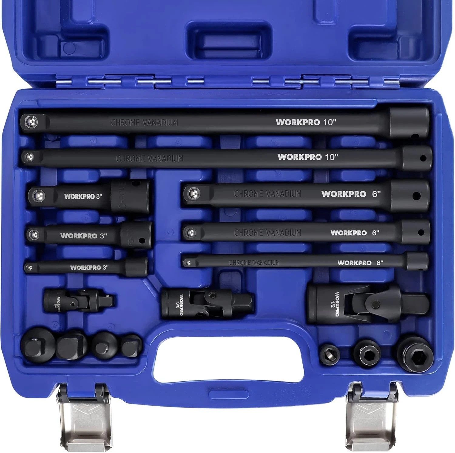 Versatile 18-Piece Drive Tool Accessory Set with Socket Adapters & Extensions