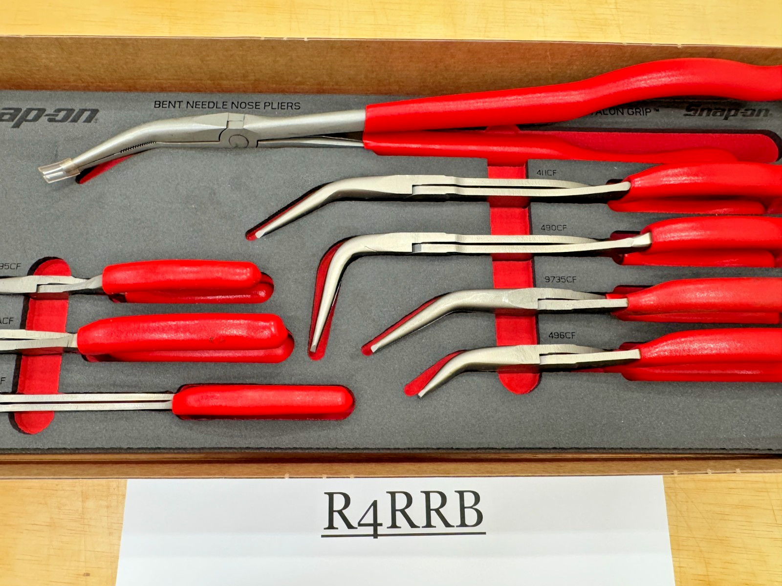 Snap-on Tools USA NEW RED 8pc Master Bent Needle Nose Pliers Foam Set PLBN800FR