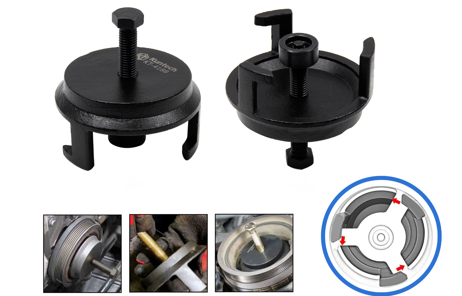Harmonic Balancer Puller for GM LS Crank Pulley Puller,25264 Engine Removal Tool