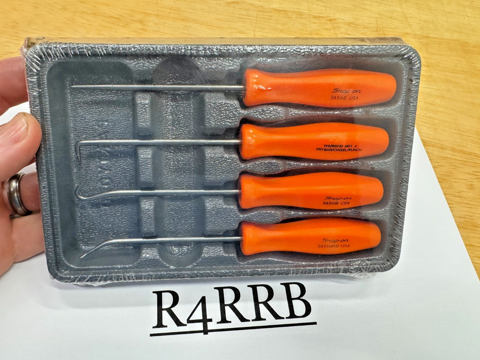 Snap-on Tools USA RARE NOS ORANGE Mini Hard Handle Awl Hook Pick Set ASA204BO