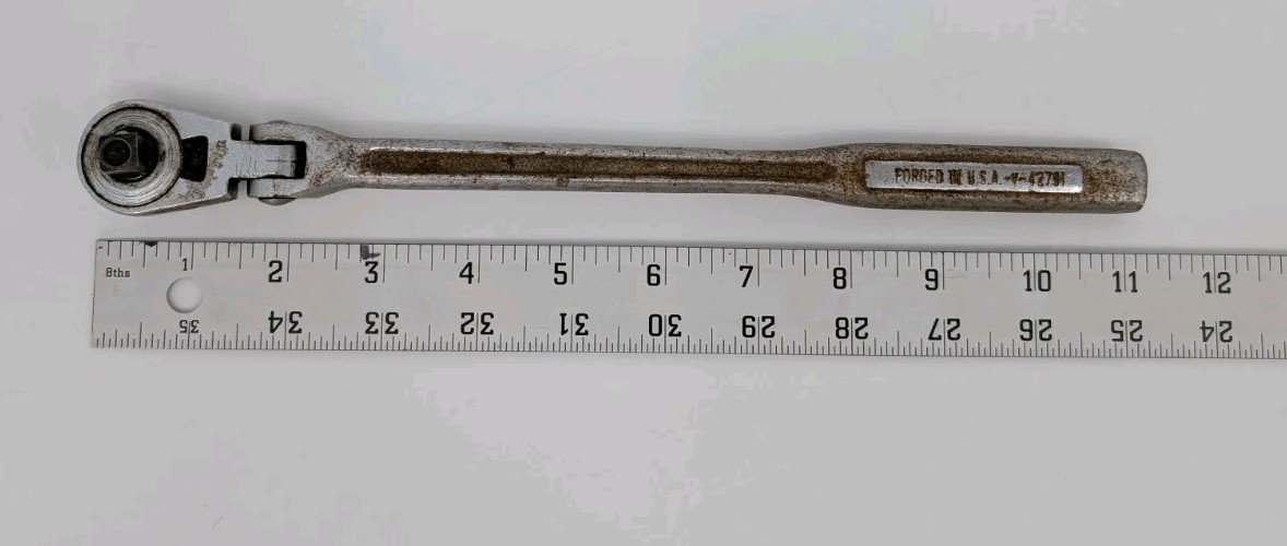 Vintage CRAFTSMAN 3/8 Inch Drive Flex Head Ratchet No. -V-42791 Forged In USA
