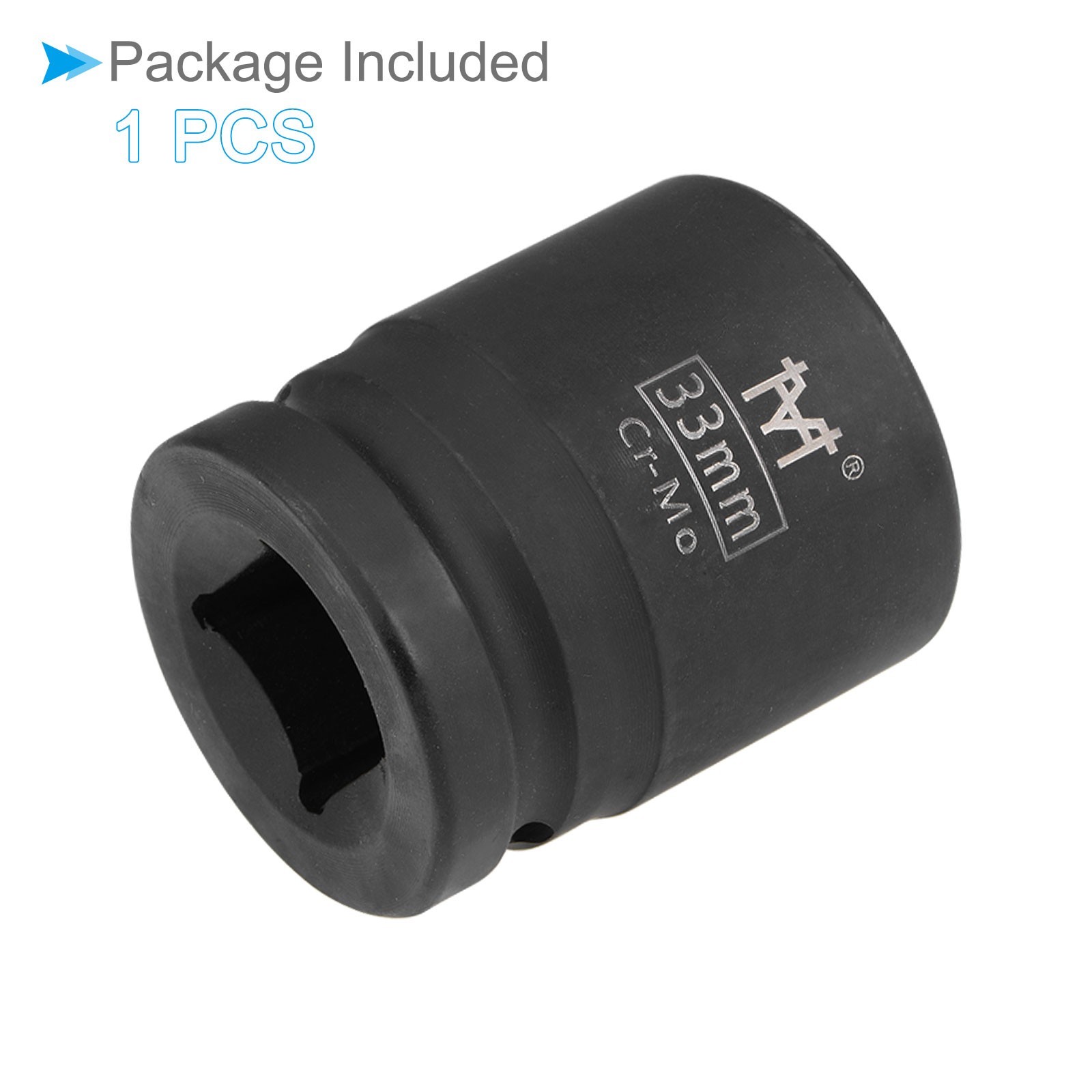 6-Point Shallow Impact Socket 3/4-Inch Drive 33mm Socket Cr-Mo Axle Nut