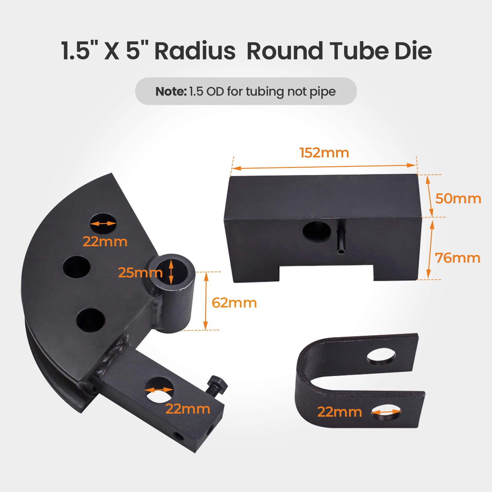1 Set Bender fit for Die 1.50 in. Round Tubing 5 inch Fan-shaped block welding