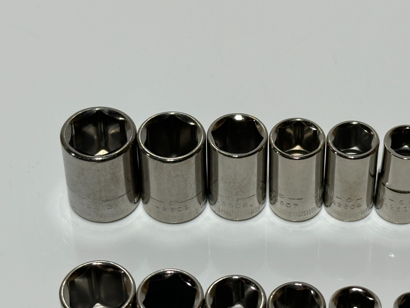NOS Craftsman Tools USA 18pc Metric & SAE Shallow Socket Set, 1/4” Drive 6 Point