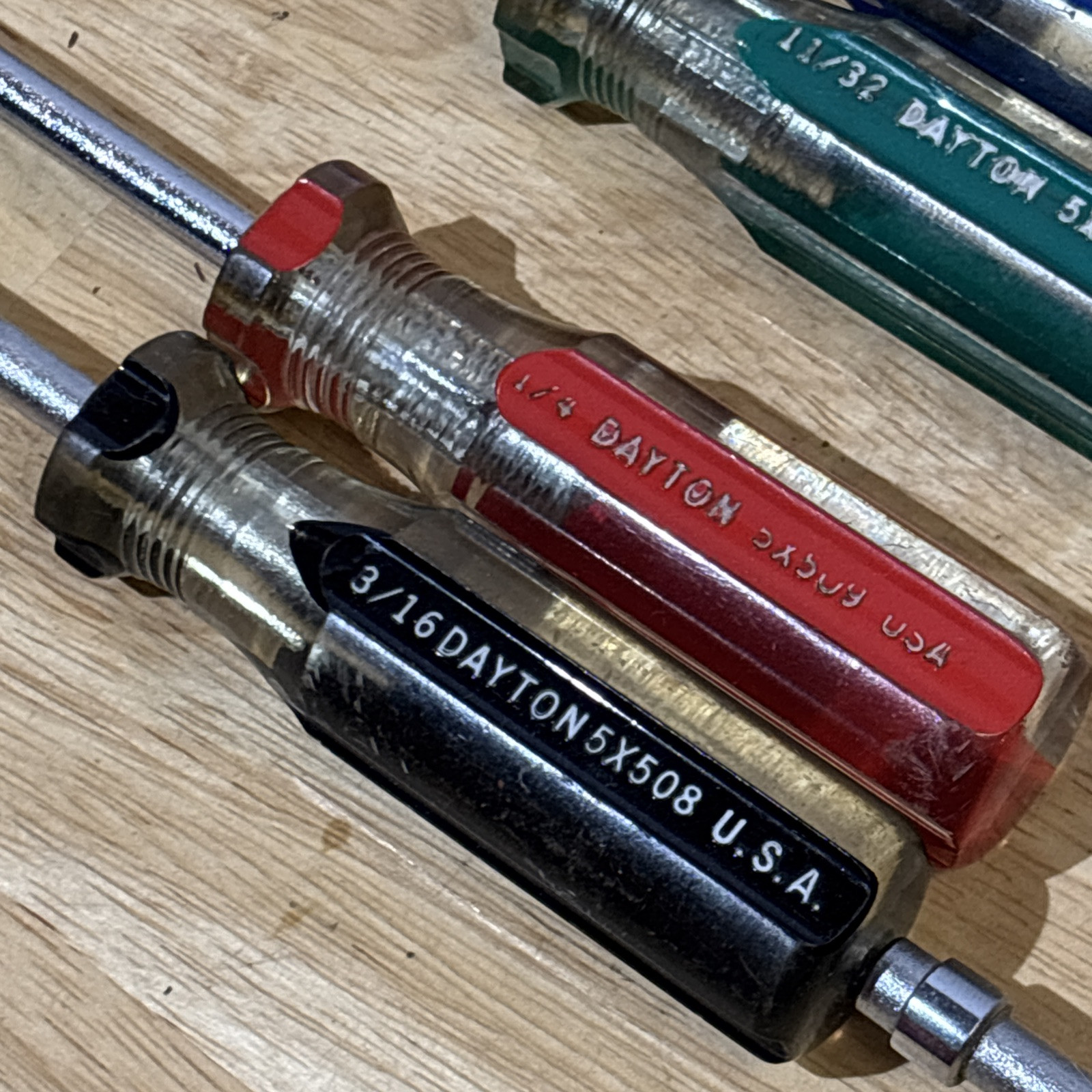 Dayton SAE Nut Driver Set LOT 3/16″ to 1/2″ Skips 5/16″ W/ Duplicates Vtg USA