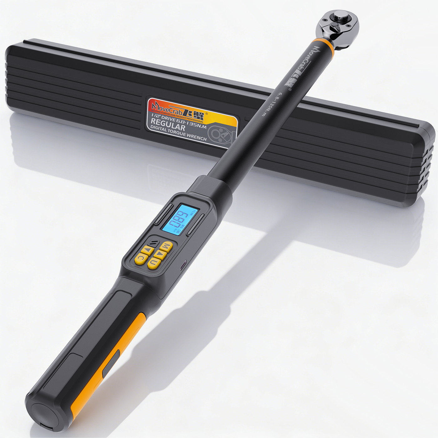 Professional Digital Torque Wrench 1/2″ Drive 6.8-135N.m ±2% High Accuracy LED